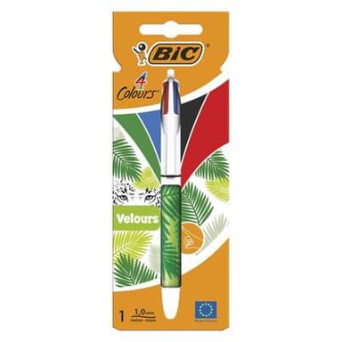 Bic Stylo Bille 4 couleurs Rétractable Velours, 1  stylo