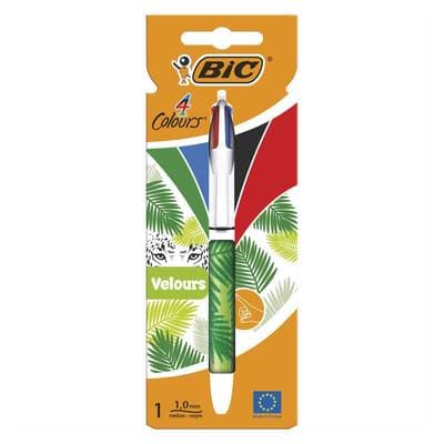 Bic Stylo Bille 4 couleurs Rétractable Velours, 1  stylo