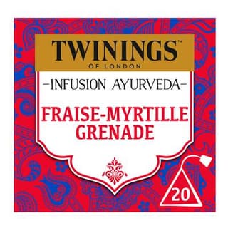 Twinings Infusion Ayurveda Fraise Myrtille Grenade, 20 sachets
