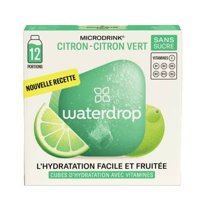 Waterdrop Cubes d'hydratation saveur citron citron vert - 12 cubes, 25g