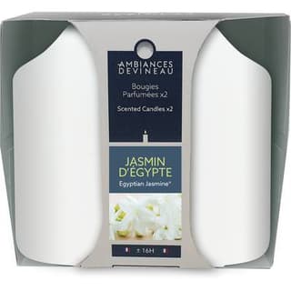 Ambiances Devineau 2 bougies cylindrique Jasmin d'Egypte, 8,5 cm
