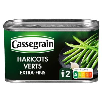 Cassegrain Haricots verts extra-fins cueillis main en conserve, 220g