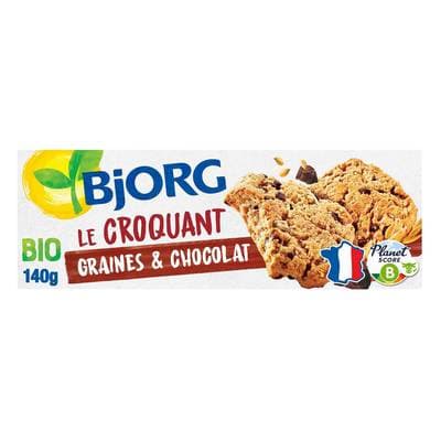 Bjorg Biscuits croquants graines et chocolat bio, 140g