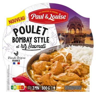 Paul & Louise Poulet Bombay Style et son riz Basmati, 300g