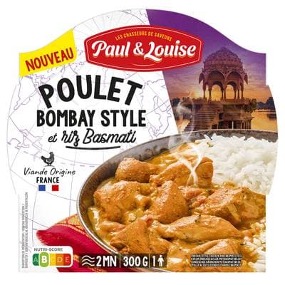 Paul & Louise Poulet Bombay Style et son riz Basmati, 300g
