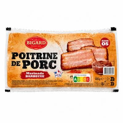 Bigard Poitrine de Porc Marinade Barbecue, 600g