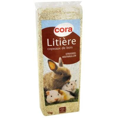 Cora Litière copeaux de bois pour rongeurs, 1kg