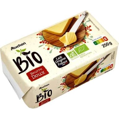 Auchan BIO Beurre bio doux, 250g