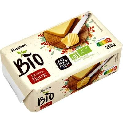 Auchan BIO Beurre bio doux, 250g