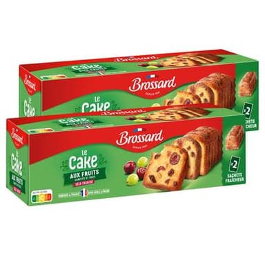 Brossard Cake aux fruits, tranché, Lot de 2 - 2x250g