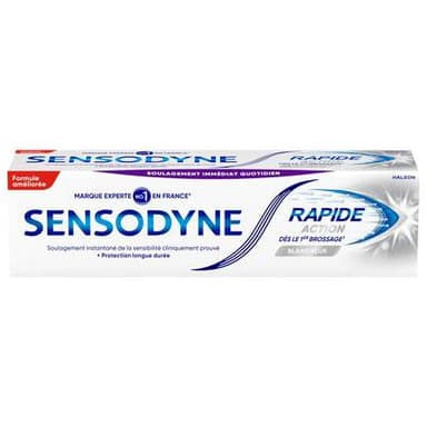Sensodyne Dentifrice Rapide Action dès le 1er Brossage Blancheur, 75ml