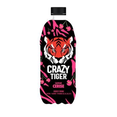 Crazy Tiger Boisson énergisante saveur cerise, 1L