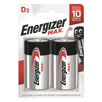 Energizer 2 Piles LR20 / D Alcaline Max, 2  piles