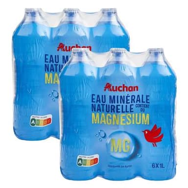 Auchan Eau minérale naturelle, Lot de 2 - 6x1L
