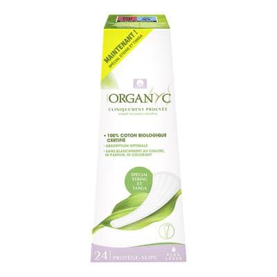 Organyc Protège-slips spécial String et Tanga Flux léger, 24 pièces