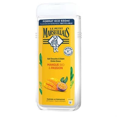 Le Petit Marseillais Gel Douche Extra Doux Mangue Bio & Passion, 650ml