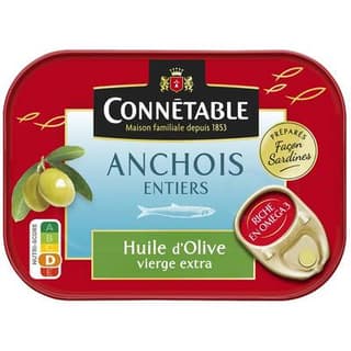 Connetable Anchois entier à l'huile d'olive extra vierge, 100g