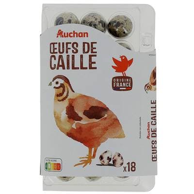 Auchan Oeufs de cailles, 18 oeufs