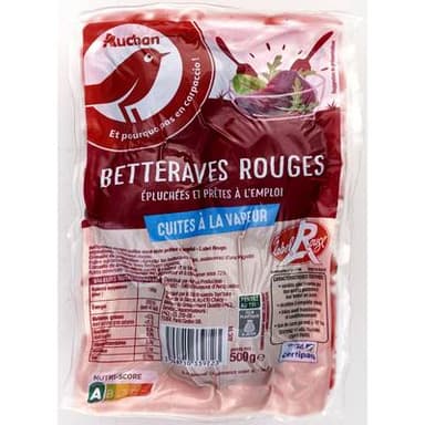 Auchan Betteraves Cuites Label Rouge, 500g