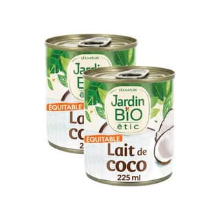 Jardin Bio Etic Lait de coco bio, Lot de 2x225ml