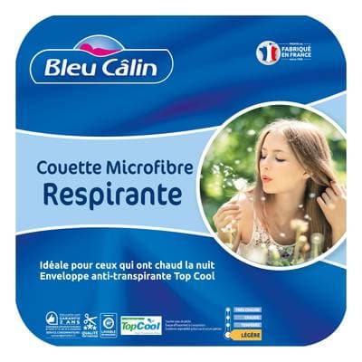 Bleu calin Couette légère anti transpiration TOPCOOL, 140 x 200 cm