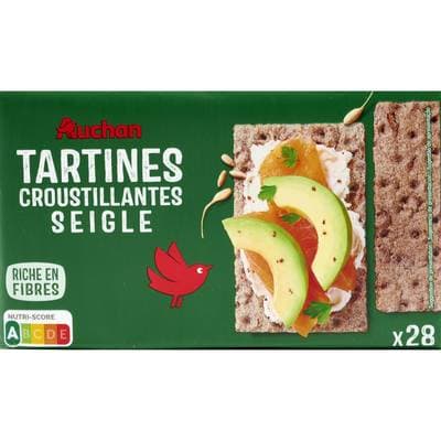 Auchan Tartines croustillantes seigle, 250g