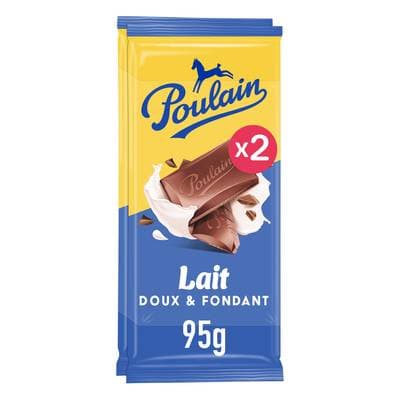 Poulain Tablette de chocolat au lait, 2x95g