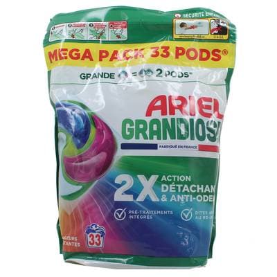 Ariel Lessive Capsules Couleurs Eclatantes Grandiose, 33 capsules