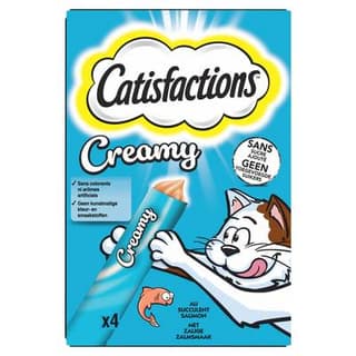 Catisfactions Creamy Snacks saumon - Friandise pour chat, 4x10g