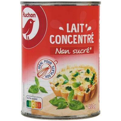 Auchan Lait concentré non sucré, 410g
