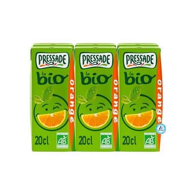 Pressade Nectar d'orange bio sans pulpe, 6x20cl