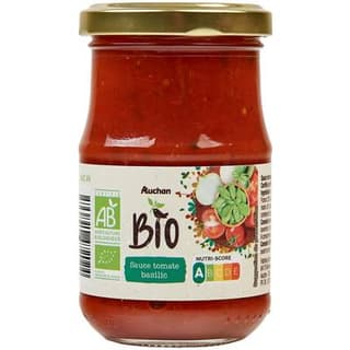 Auchan BIO Sauce tomate au basilic Bio en bocal, 200g