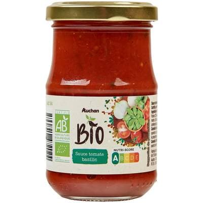 Auchan BIO Sauce tomate au basilic Bio en bocal, 200g