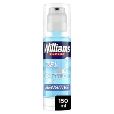 Williams Gel à raser Oxygenes peaux sensibles à l'aloé Vera, 150ml