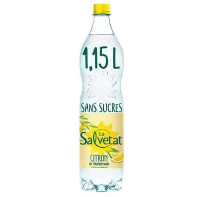 Salvetat Eau gazeuse aux arômes naturels de citron, 1,15L
