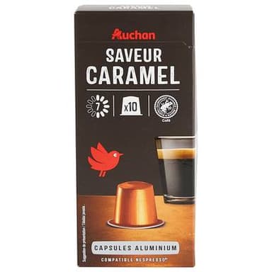 Auchan Capsules de café saveur caramel, 10 capsules