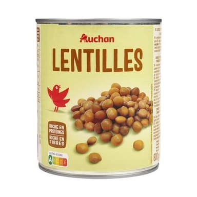 Auchan Lentilles préparées, 530g