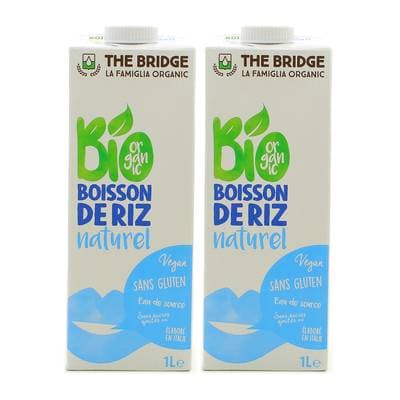 The Bridge Boisson au riz, nature, bio, Lot de 2x1L