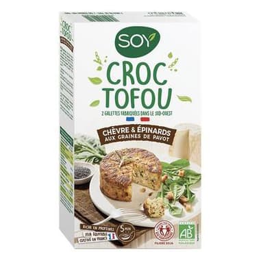 Soy Croc Tofu Chèvre et Epinards Bio aux Graines de Pavot, 2x100g