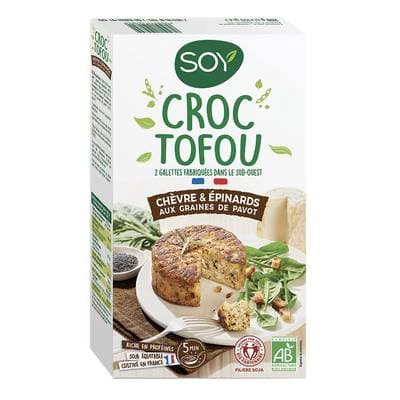 Soy Croc Tofu Chèvre et Epinards Bio aux Graines de Pavot, 2x100g