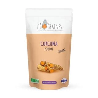 110 Graines Curcuma bio en poudre - Complément alimentaire, 200g