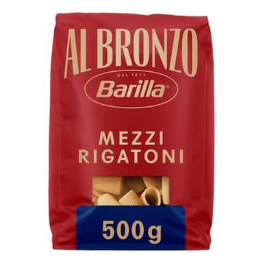 Barilla Al Bronzo Pâtes Mezzi Rigatoni Premium, 500g