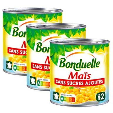 Bonduelle Maïs Sans Sucres Ajoutés, Lot de 3x285g