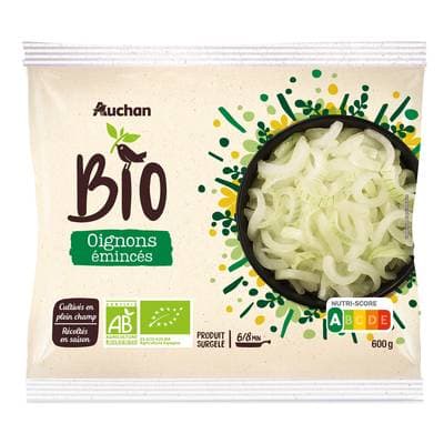 Auchan BIO Oignons émincés bio, 600g