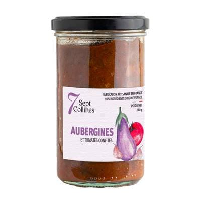 Sept Collines Sauce Aubergines et Tomates Bio - Conserverie Artisanale, 240g