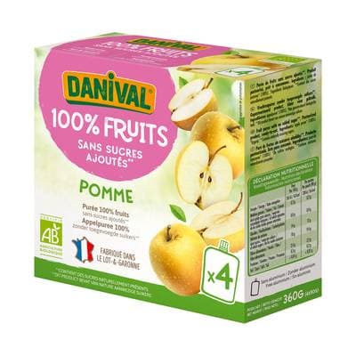 Danival Poki bio Purée de pomme, 4x90g