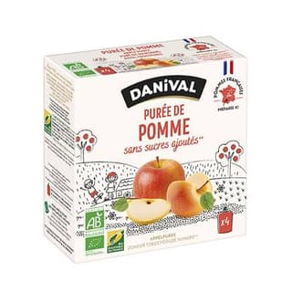 Danival Poki bio Purée de pomme, 4 gourdes de 90g