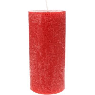 Ambiances Devineau Bougie cylindrique rustique coloré rouge or 70H150, 1 bougie