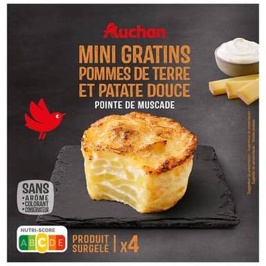 Auchan Mini gratin pommes de terre patate douce, 480g