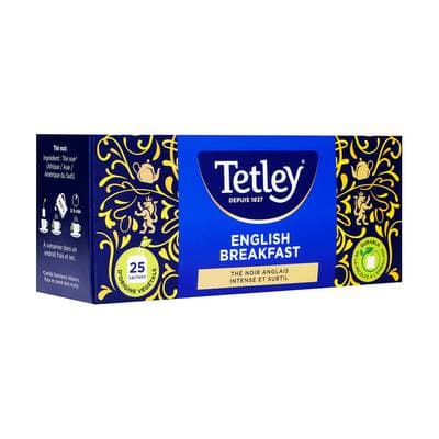 Tetley Thé English breakfast, 25 sachets